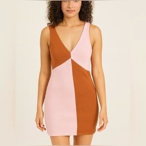 NWT Princess Polly Colorblock V-Neck Dress XS/S